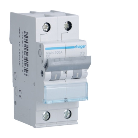 Disjoncteur 2p 6a 3ka c