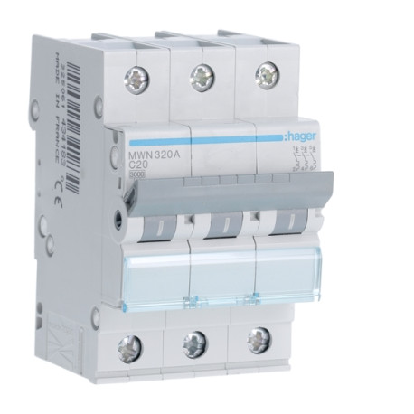 Disjoncteur 3p 20a 3ka c