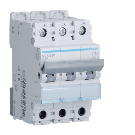 Disjoncteur 6kA C 3P 20A