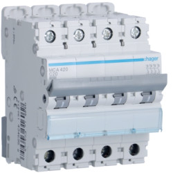 Disjoncteur 6kA C 4P 20A