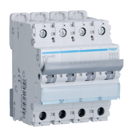Disjoncteur 6kA C 4P 20A