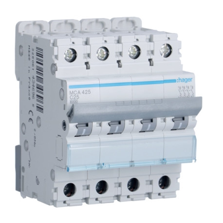 Disjoncteur 6kA C 4P 25A