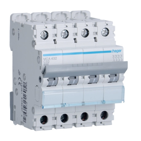 Disjoncteur 6kA C 4P 32A