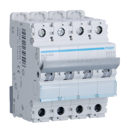 Disjoncteur 6kA C 4P 50A