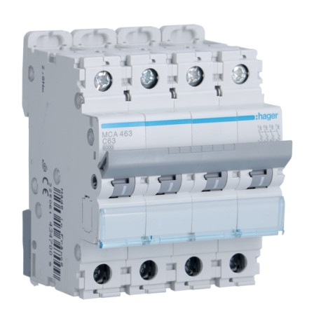 Disjoncteur 6kA C 4P 63A