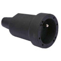 Fiche fem. caouchouc 16A noir