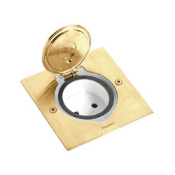 Réceptacle prise de sol carré bronze