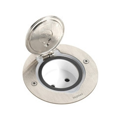 Réceptacle prise de sol rond inox