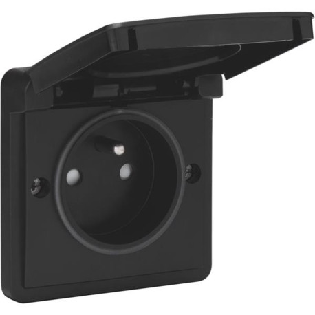 Hydro prise 2P+T (broche) noir