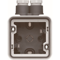 Boîte simple grise entrée double/2xM20