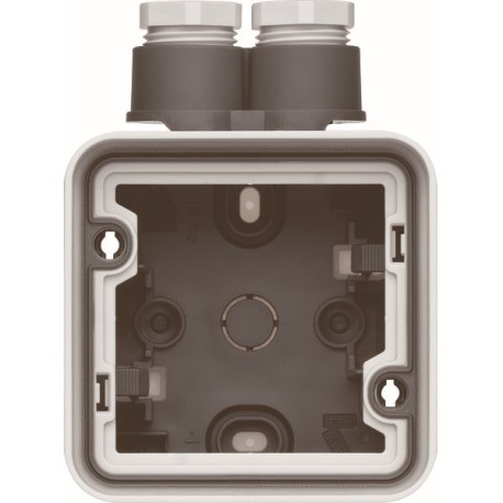 Boîte simple grise entrée double/2xM20