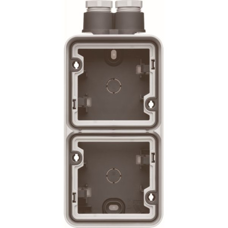 Boîte double vert. grise 1 ent./M20