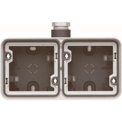 Boîte double hor., grise, 1 entrée + M20