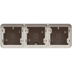 Boîte triple hor., grise, 2 membranes