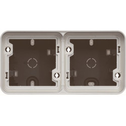 Boîte double hor. à membranes, grise