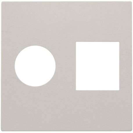 Set de finition coax TV +RJ45 gris clair