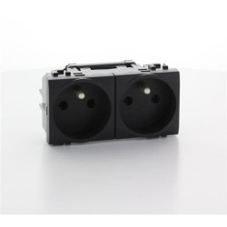 LL double prise précâblé anthracite
