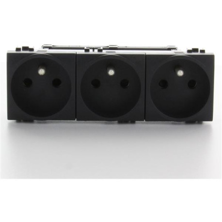 LL triple prise précâblé anthracite