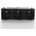 LL triple prise précâblé anthracite