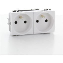 LL double prise précâblé blanc