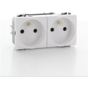 LL double prise précâblé blanc