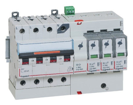 Paraf. +autom 3P+N 20kA T2 2.5kV