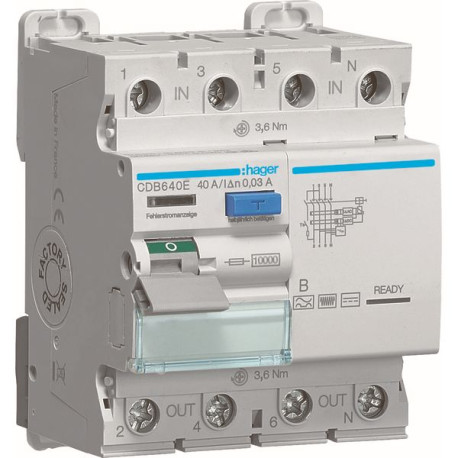 Inter.diff.4P 40A 30mA B SKR