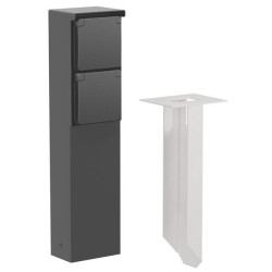 BORNE DE JARDIN, DOUBLE NOIR, POINTE