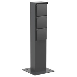 BORNE DE JARDIN, TRIPLE NOIR,PLAQUE BASE