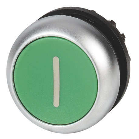 Bouton pous.plat vert  I