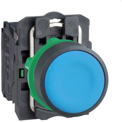 Bouton poussoir 1no bleu