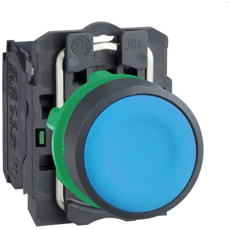 Bouton poussoir 1no bleu
