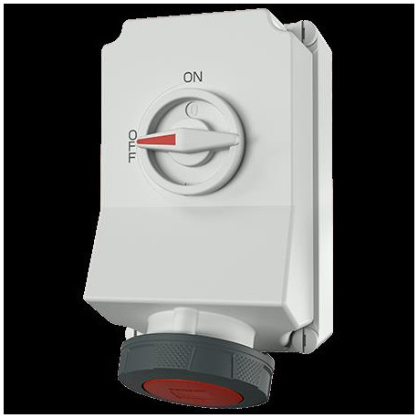 DUO PRISE MURALE 63A4P6H400V ROUGE IP67