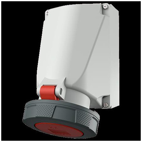 PRISE MURALE 63A4P6H400V ROUGE IP67