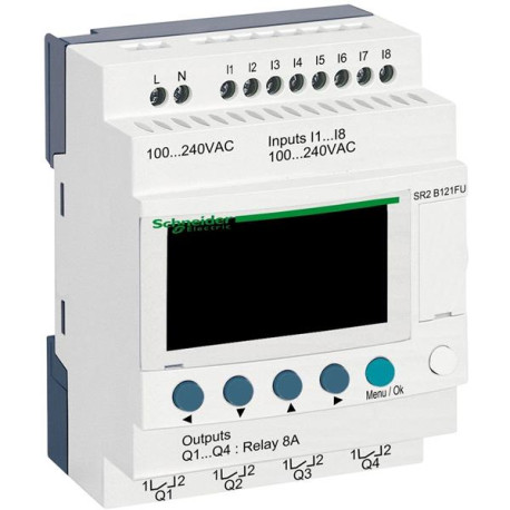 Zelio 230VAC 12I/O horl.