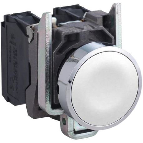 Bouton poussoir blanc 1no