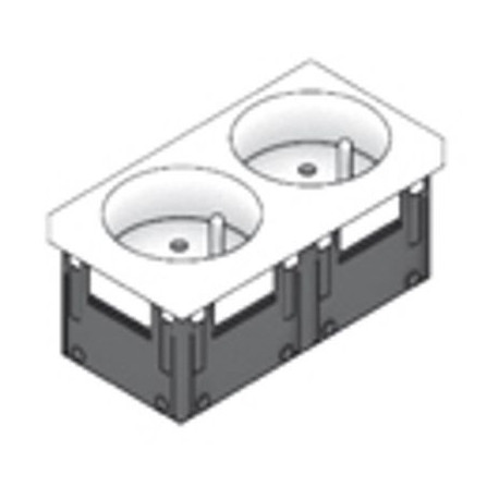 PRISE DOUBLE 90X45 3P16A230V BLANC