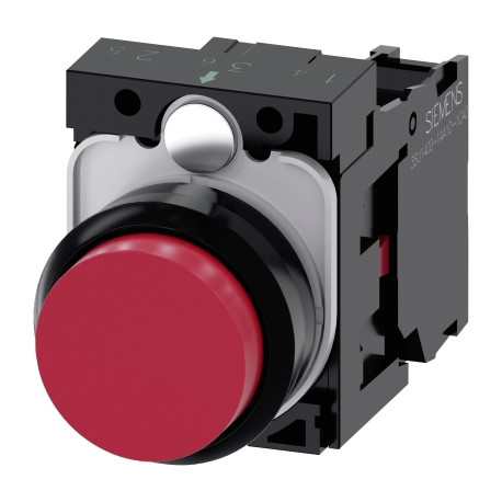 BOUTON-POUSSOIR, 22MM, ROND, PLASTIQUE,