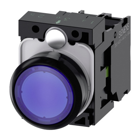 BOUTON-POUSSOIR LUMINEUX, 22MM, ROND, PL