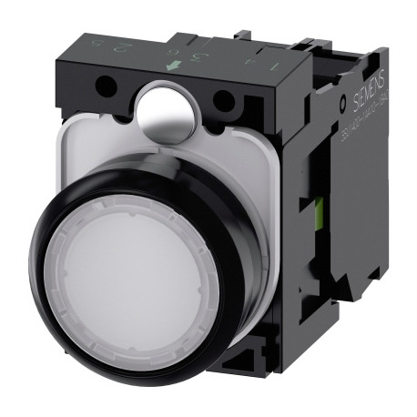 BOUTON-POUSSOIR LUMINEUX, 22MM, ROND, PL