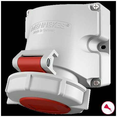 PRISE MURALE 16A5P6H400V ROUGE IP67