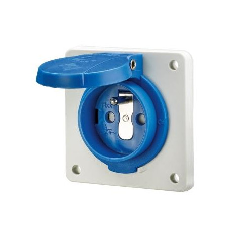 PRISE 16A3P230V PL75X75 BLEU IP44