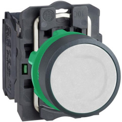 BOUTON POUSSOIR BLANC AFFLEURANT 1NO VIS