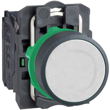 BOUTON POUSSOIR BLANC AFFLEURANT 1NO VIS