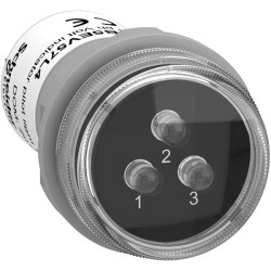 Témoin tension triphasée 3 LED blanc