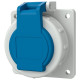PRISE 16A3P230V BLEU IP68 Fl75x75