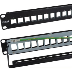 ML 12-PORT KEYSTONE PATCH PANEL BLACK
