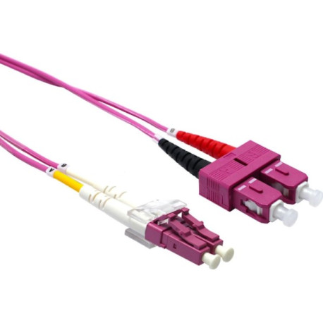 OM4 1M LC-SC DX PATCH CORD 50/125 VIOLET