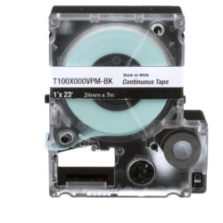 LABEL TAPE, VINYL, 1  X 23FT, BLACK/WHT