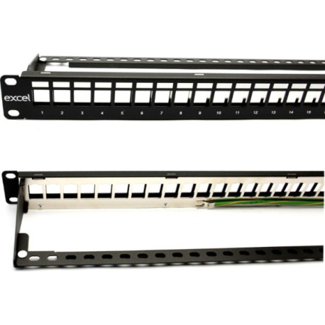 UNLOADED 24 PORT BLACK PATCH PANEL